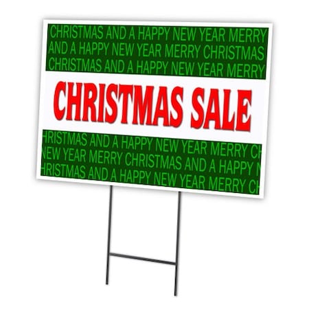 Signmission Christmas Sale Yard Sign & Stake outdoor plastic coroplast window C-1824 Christmas Sale